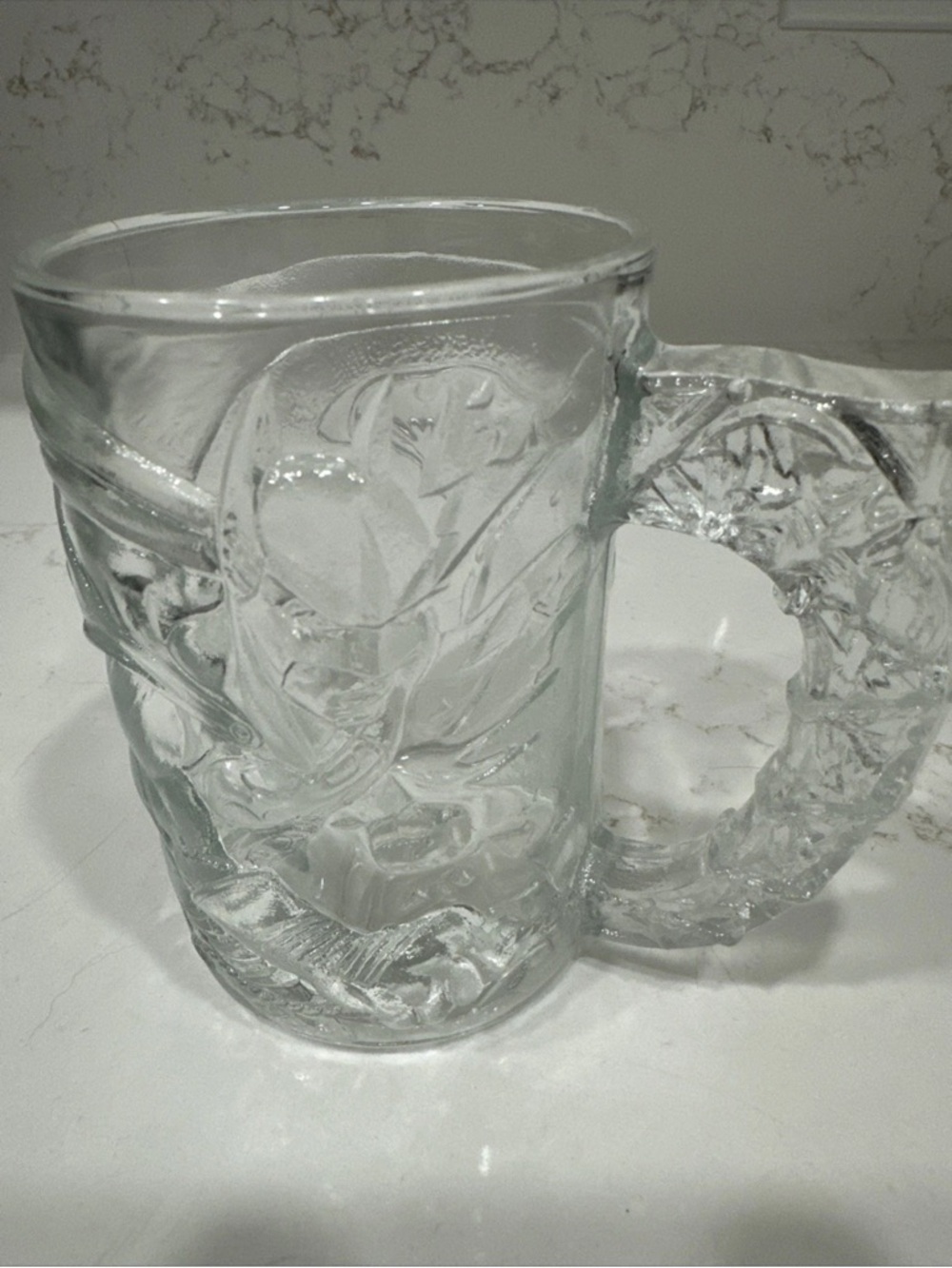 Vintage McDonalds 1995 Batman Forever The Batman Mug Glass 3D Cup DC Comics